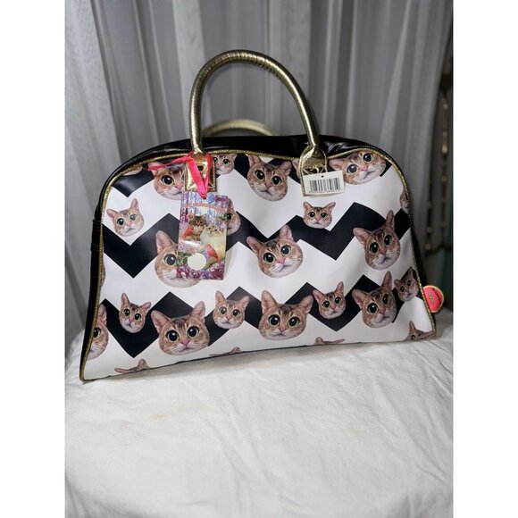 De Kunstboer Cat Overnight Bag Tote Weekend Childless Cat Lady duffle - Picture 3 of 16